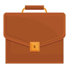 Briefcase bag icon. Cartoon of briefcase bag vector icon for web design isolated on white background