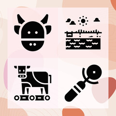 Simple set of calf related filled icons