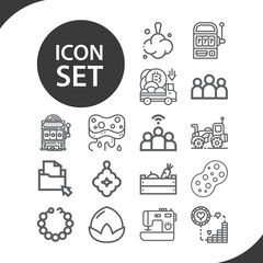Simple set of gather related lineal icons.
