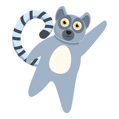 Lemur say hello icon. Cartoon of lemur say hello vector icon for web design isolated on white background