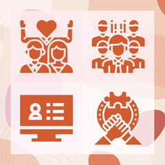 Simple set of partners related filled icons