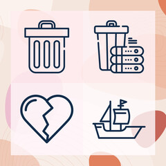 Simple set of scrap related lineal icons