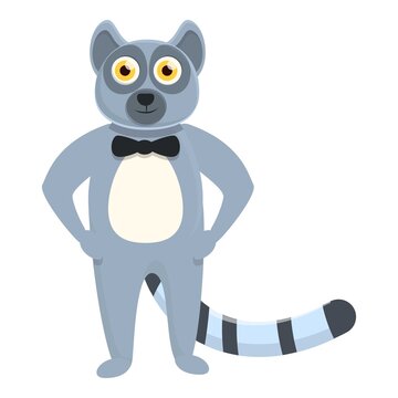 Elegant lemur icon. Cartoon of elegant lemur vector icon for web design isolated on white background