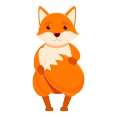 Obraz premium Cute fox icon. Cartoon of cute fox vector icon for web design isolated on white background