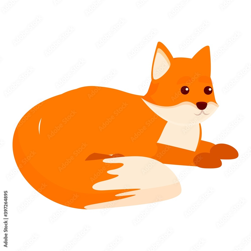 Poster resting fox icon. cartoon of resting fox vector icon for web design isolated on white background