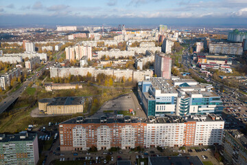 Obraz premium Nizhny Novgorod. High-rise buildings in microdistrict Verhnie Pechery.