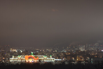 balloons over the night city