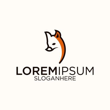 fox logo design vector illustration