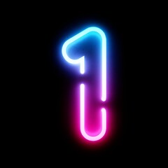 3D Rendering Bleu and Pink Neon Lights Font on dark background