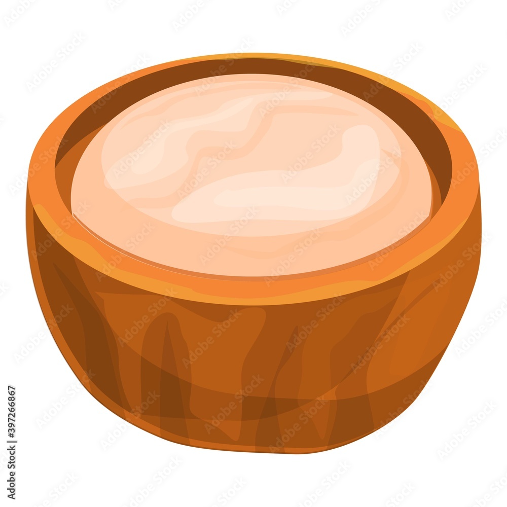 Poster cutted shea tree nut icon. cartoon of cutted shea tree nut vector icon for web design isolated on wh