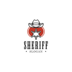 Sheriff vintage retro badge logo design