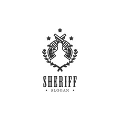 Sheriff vintage retro badge logo design