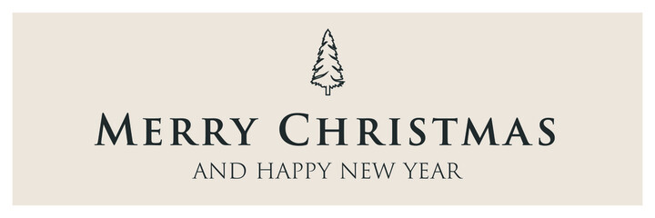 Simple banner merry christmas and happy new year