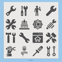 Simple set of vatican related filled icons.