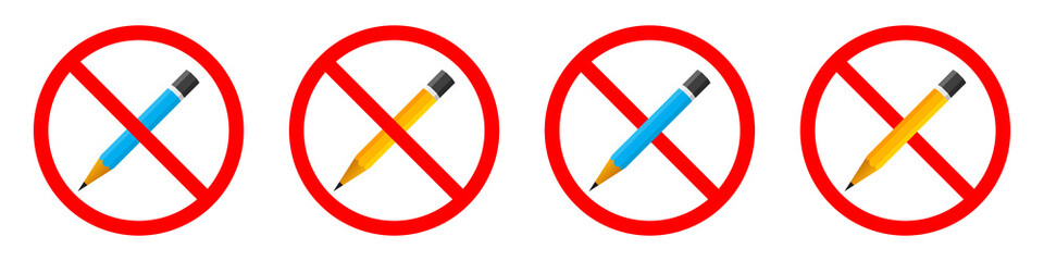 Pencil are forbidden. Vector illustration. You cannot Use a pencil