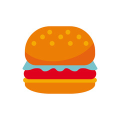 delicious hamburger fast food icon