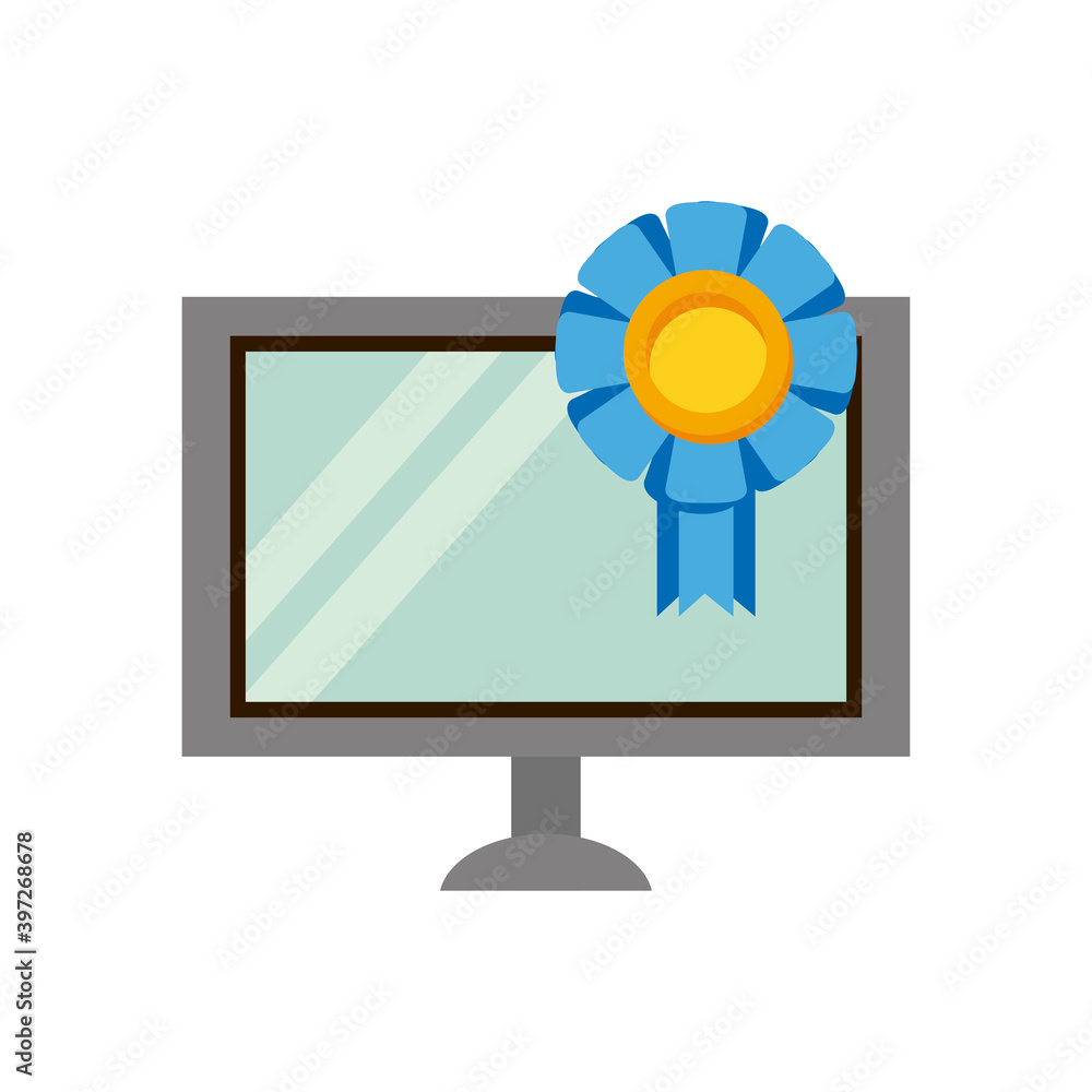 Poster desktop computer device with medal
