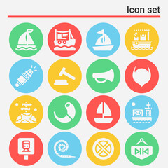 16 pack of whistle  filled web icons set