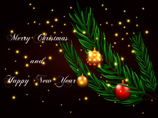 Christmas and New Year greeting card
