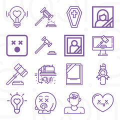 Obraz premium 16 pack of extinct lineal web icons set
