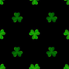 Clover Leaves Seamless Pattern Background Vector Illustration