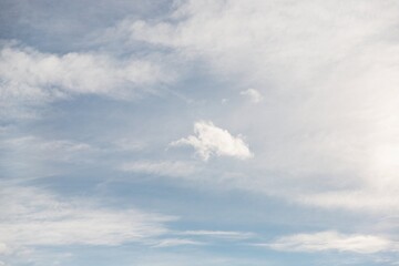 Cirrocumulus clouds in the pale blue sky background