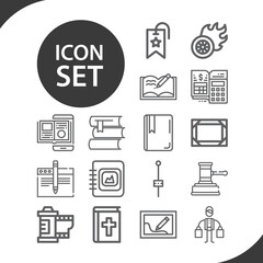 Simple set of essays related lineal icons.