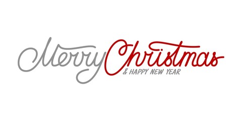 Handwritten Merry Christmas And Happy New Year Font Lettering Vector Illustration