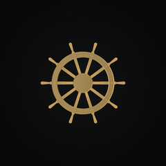 Ship steering wheel. Vector illustration.