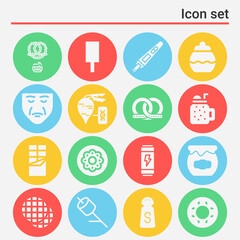 16 pack of candy  filled web icons set