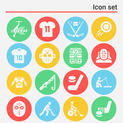 16 pack of nets  filled web icons set