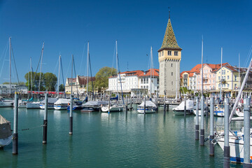 Fototapeta premium Hafen von Lindau, Bayern, Deutschland