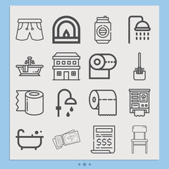 Simple set of seat related lineal icons.