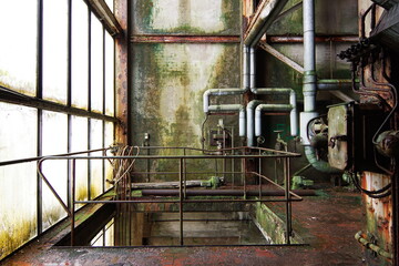 abandoned factory, lost place old paper mill back to nature