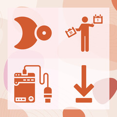 Simple set of lunar related filled icons