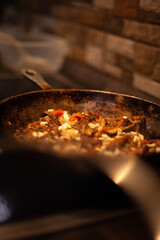 the process of cooking pilaf