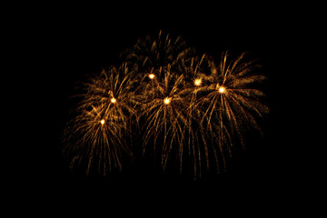 Obraz premium Colorful Fireworks Celebration, New Year Celebration Fireworks And The Black Sky Background.