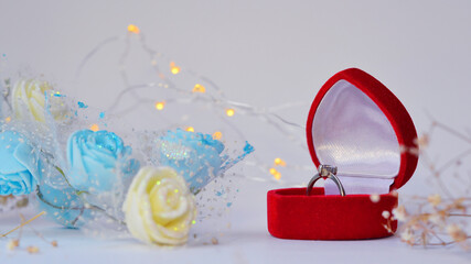 valentines day decoration on a white