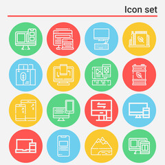 16 pack of innate  lineal web icons set