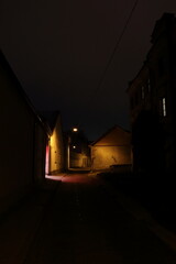 Old town at night in autumn