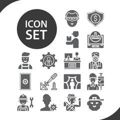 Simple set of entrepreneur related filled icons.