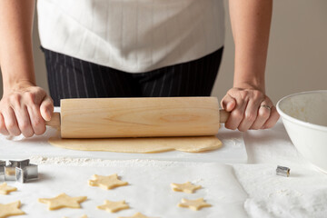 woman making cookies