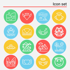 16 pack of cascade  lineal web icons set
