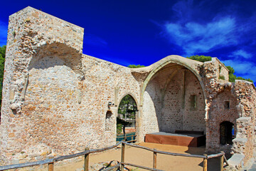 Tossa de Mar Church Ruin, Costa Brava, Catalonia, Spain
