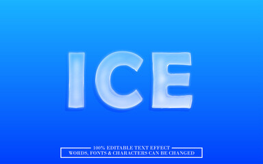 frozen ice editable text effect