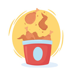 fast food, roasted chicken in box icon design