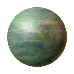Abstract planet. ball in the form of a planet. texture in a green circle. astronomical object