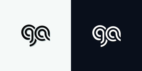 Modern Abstract Initial letter GA logo. This icon incorporate with two abstract typeface in the creative way.It will be suitable for which company or brand name start those initial. - obrazy, fototapety, plakaty