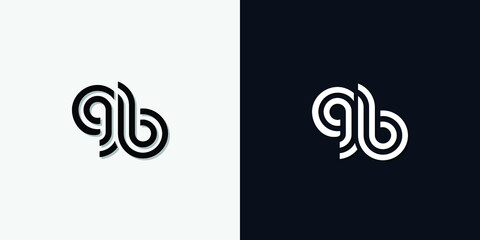 Modern Abstract Initial letter GB logo. This icon incorporate with two abstract typeface in the creative way.It will be suitable for which company or brand name start those initial. - obrazy, fototapety, plakaty