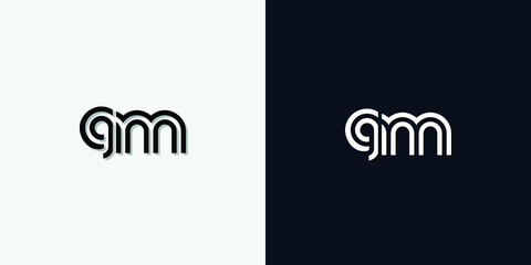 Modern Abstract Initial letter GM logo. This icon incorporate with two abstract typeface in the creative way.It will be suitable for which company or brand name start those initial.